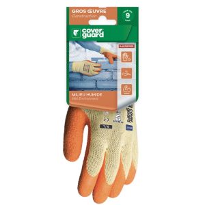 EUROSTRONG SÁRGA SZERELŐKESZTYŰ, TENYERÉN LATEX BLISZTERES – Méret: 11