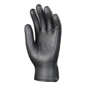 BÉLELT FEKETE NITRIL VÉDŐKESZTYŰ, TÉPŐZÁRAS CSUKLÓVAL – Méret: 9