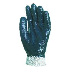 KÉZHÁTON CSUKLÓIG TELJESEN MÁRTOTT KÉK NITRIL KESZTYŰ – Méret: 9