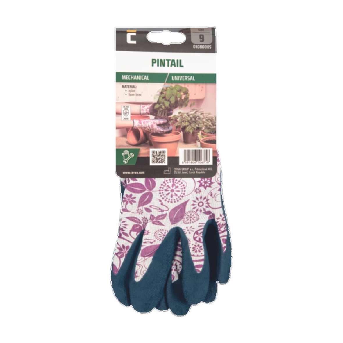 PINTAIL mártott k nylon kesztyű zöld – Méret: 9, Szín: Navy-vilagos-lila