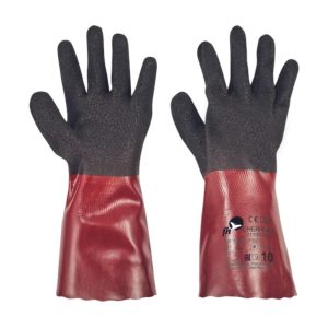 CHERRUG kesztyű PVC nitr.fekete/piros – Méret: 11