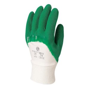 MÁRTOTT ZÖLD KREPP LATEX, ERŐS, ÉRDES, SZELLŐZŐ KÉZHÁT – Méret: 10