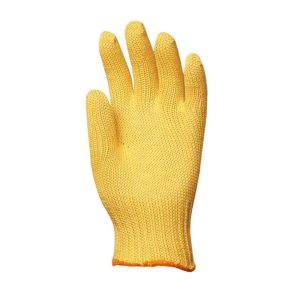 KÖTÖTT VASTAG SÁRGA KEVLAR KESZTYŰ, VÁGÁSBIZTOS, HŐÁLLÓ – Méret: 7