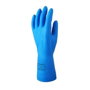 NITRIL KÉK VEGYSZERÁLLÓ KESZTYŰ,32CM/0,22MM,SIMA BELSŐ – Méret: 9