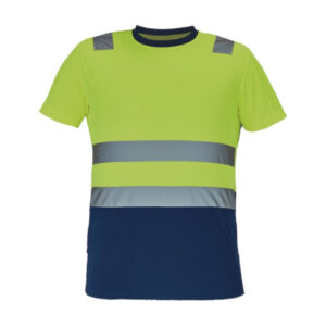 MONZON Hi-Vis póló – Méret: 5xl, Szín: Sarga-navy