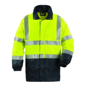 FLUO SÁRGA/KÉK PU ESŐKABÁT – Méret: M
