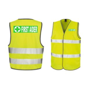 FIRST AIDER feliratú jólláthatósági mellény