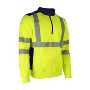 FRISS FLUO SÁRGA/SÖTÉTKÉK PULÓVER – Méret: 3xl