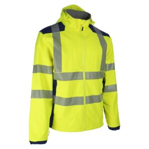 NEBULO FLUO SÁRGA/SÖTÉTKÉK SOFTSHELL KABÁT – Méret: 4xl
