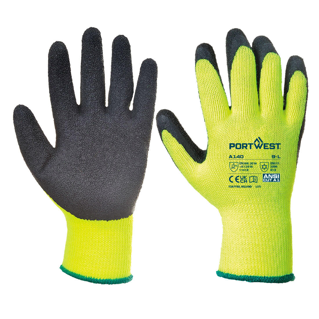 Thermal latex mártott kesztyű – Szín: Fekete, Méret: Xxl