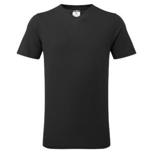 V-nyakú pamut póló – Szín: Fekete, Méret: Xxxl
