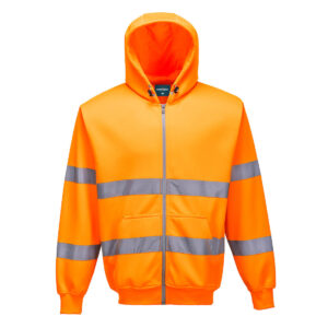 Hi-Vis zippzáros pulóver – Szín: Narancs, Méret: Xxxl
