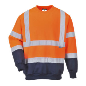 Kéttónusú Hivis pulóver – Szín: Narancs-navy, Méret: Xxxl