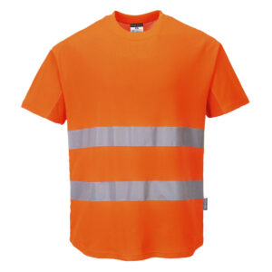 Hi-Vis pamut póló pamut hálós betétes póló S/S – Szín: Narancs, Méret: Xxxl