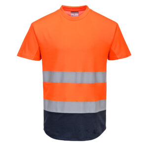Kéttónusú Mesh póló – Szín: Narancs-navy, Méret: Xxxl