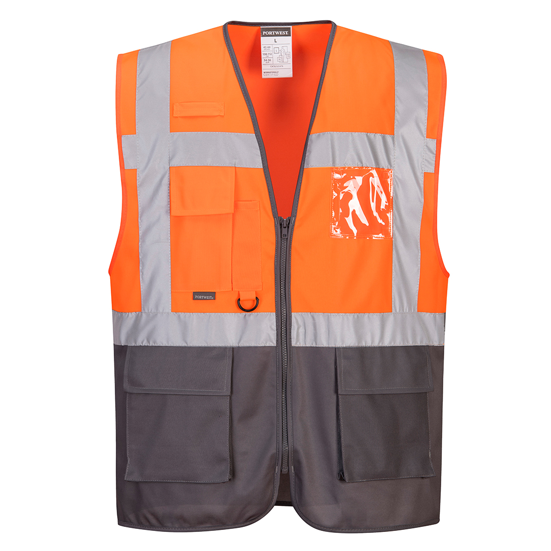 Warsaw vezetői mellény – Szín: Narancs-szurke, Méret: Xxxl