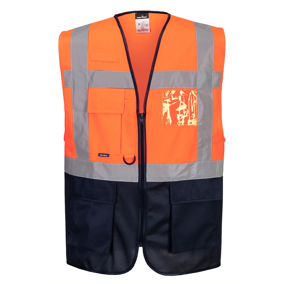 Warsaw vezetői mellény – Szín: Narancs-navy, Méret: Xxxl