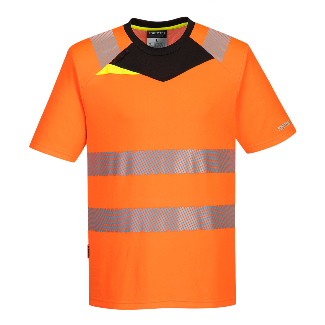 DX4 Hi-Vis póló S/S – Szín: Narancs-fekete, Méret: Xxxl