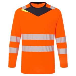 DX4 Hi-Vis hosszú ujjú póló L/S – Szín: Narancs-fekete, Méret: Xxxl