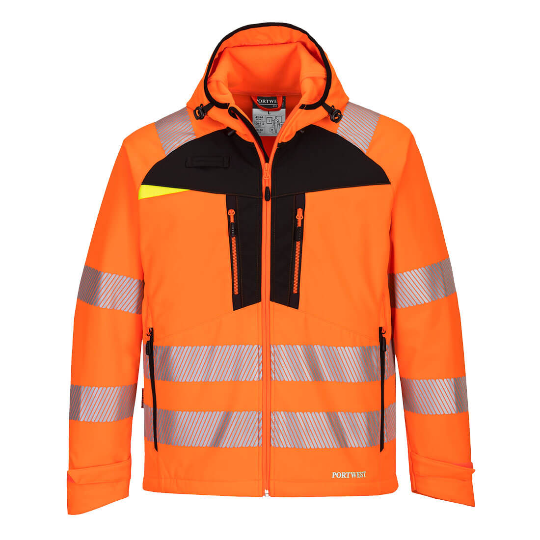 DX4 Hi-Vis Softshell (3L) – Szín: Narancs-fekete, Méret: Xxxl