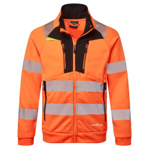 DX4 Hi-Vis kapucnis cipzáras pulóver – Szín: Narancs-fekete, Méret: Xxxl