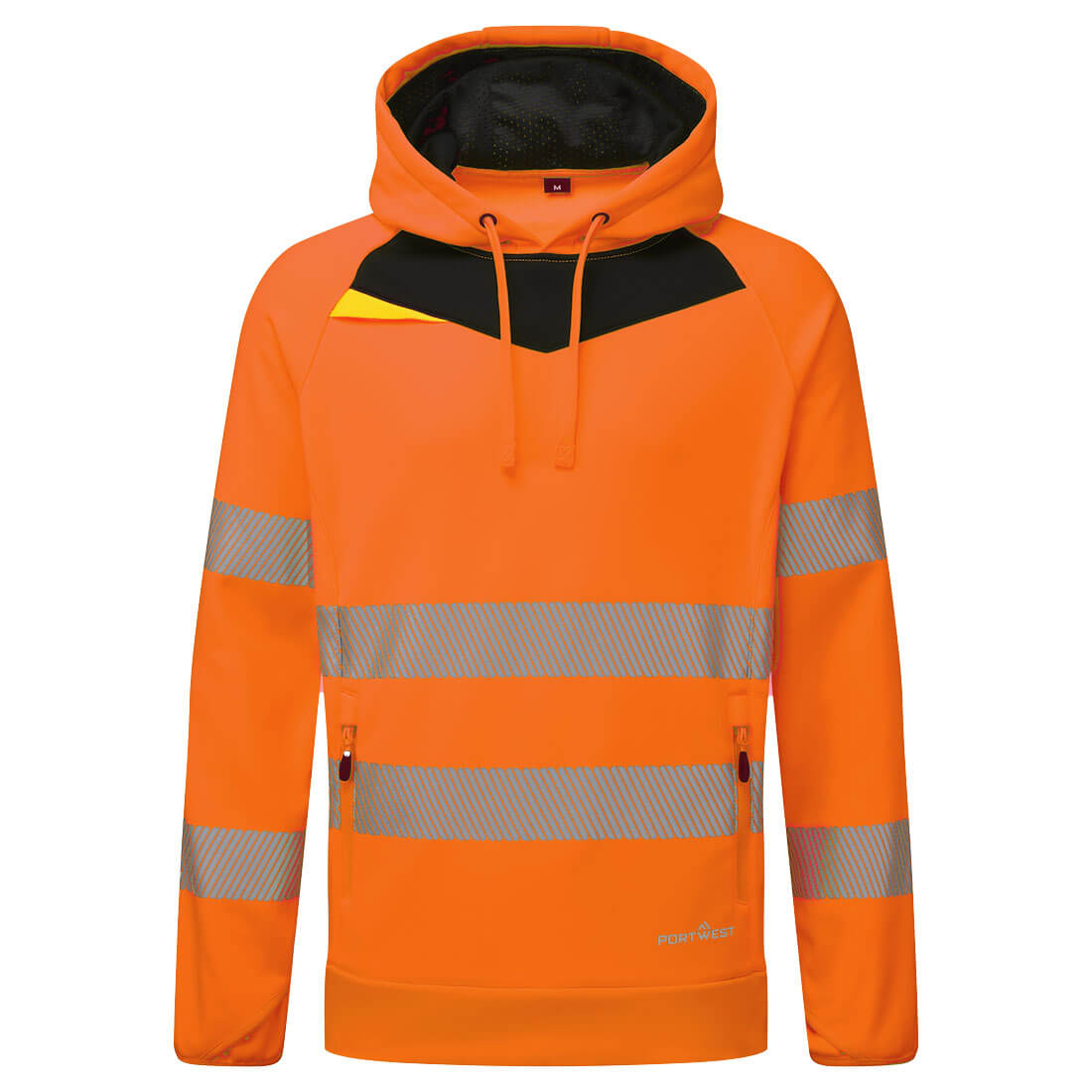 DX4 Hi-Vis kapucnis pulóver – Szín: Narancs-fekete, Méret: Xxxl