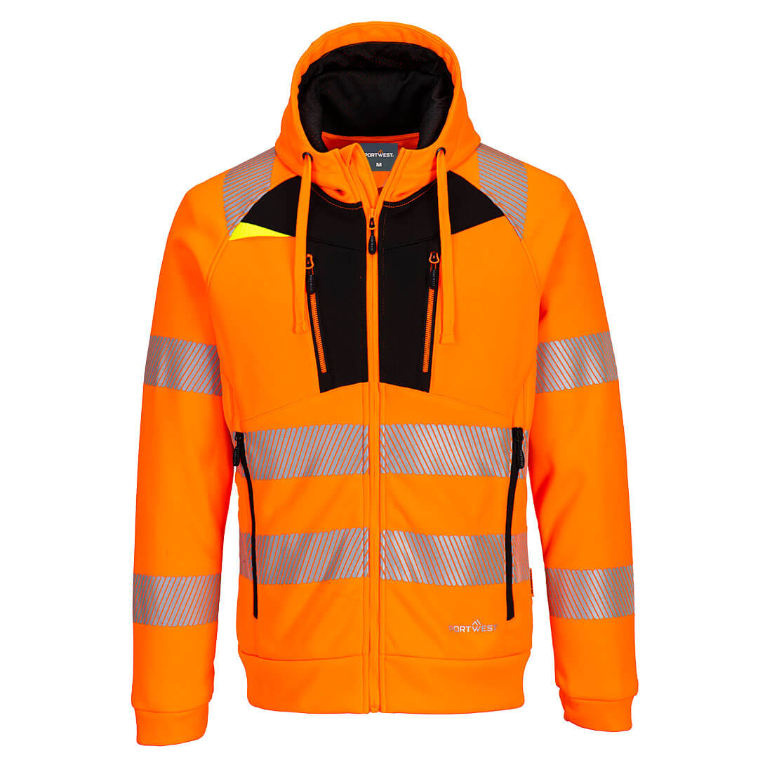 DX4 Hi-Vis kapucnis pulóver – Szín: Narancs-fekete, Méret: Xxxl