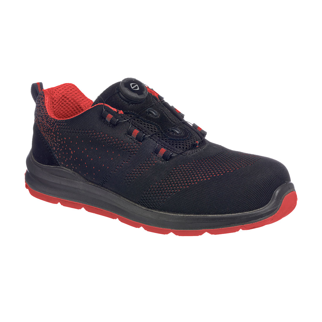 Portwest Compositelite Wire Lace Biztonsági Trainer S1P – Szín: Fekete-piros, Méret: 48