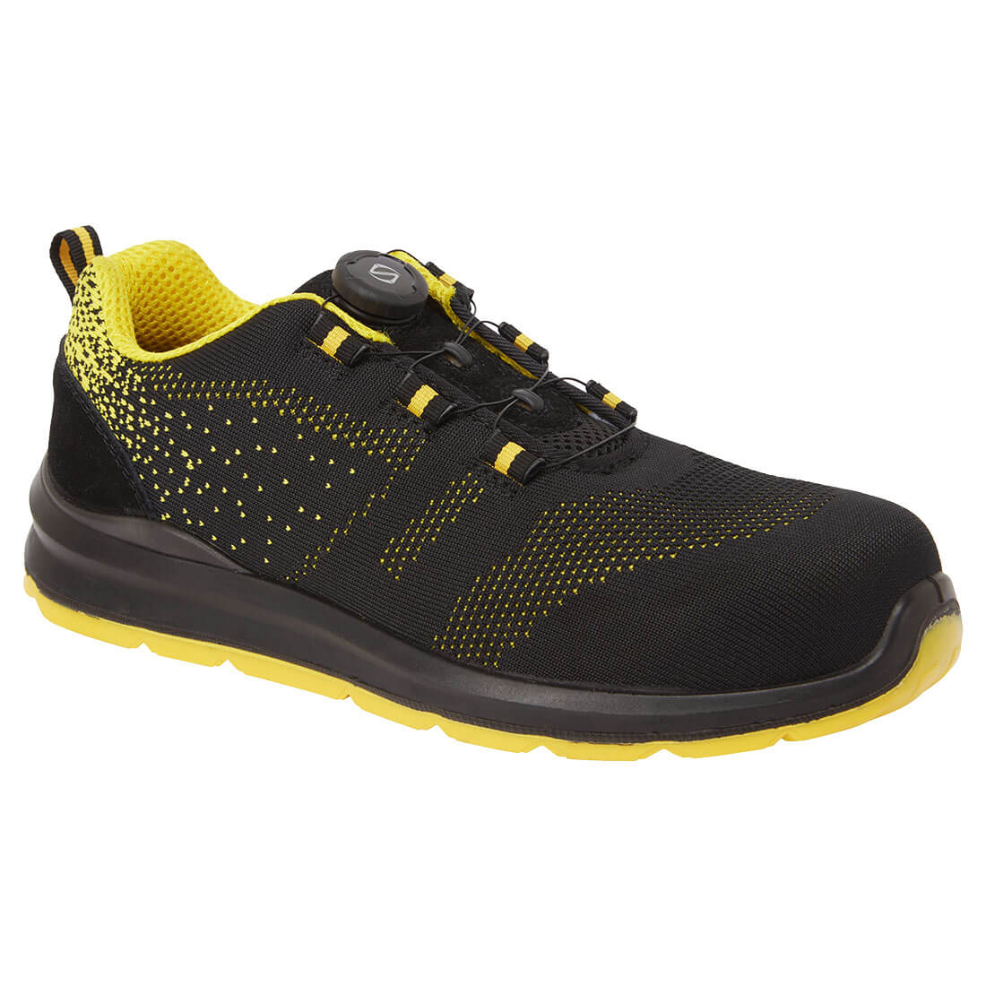 Portwest Compositelite Wire Lace Biztonsági Trainer S1P – Szín: Fekete-sarga, Méret: 48