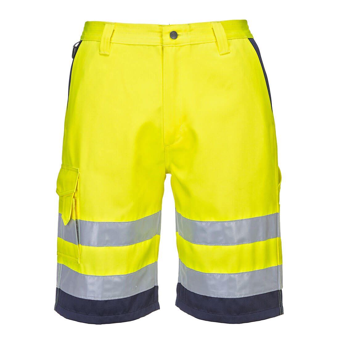Hi-Vis könnyű poli-pamut rövidnadrág – Szín: Sarga-navy, Méret: Xxxl