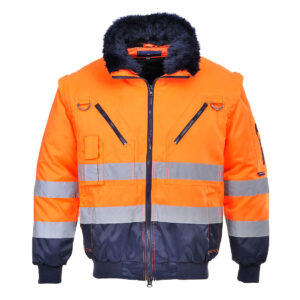 Hi-Vis 3-in-1 Pilota kabát – Szín: Narancs-navy, Méret: Xxxl