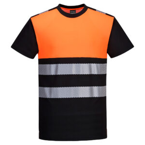 PW3 Hi-Vis Class 1 póló – Szín: Fekete-narancs, Méret: Xxxl