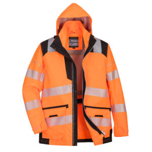 PW3 Hi-Vis 5-in-1 kabát – Szín: Narancs-fekete, Méret: Xxxl