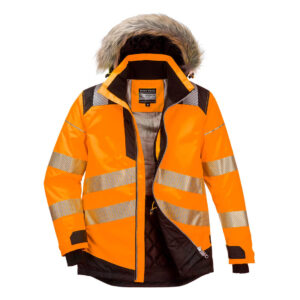 PW3 Hi-Vis Parka télikabát – Szín: Narancs-fekete, Méret: Xxxl