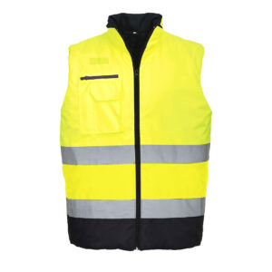 Hi-Vis kéttónusú mellény – Szín: Sarga-navy, Méret: Xxxl
