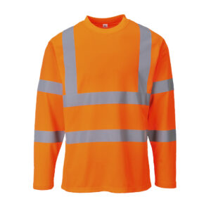 Hi-Vis hosszú ujjú póló – Szín: Narancs, Méret: Xxxl