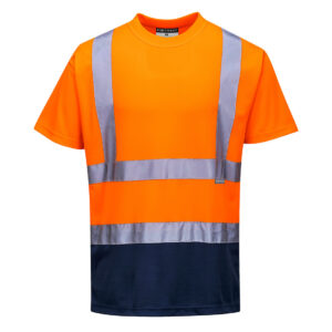 Kéttónusú póló – Szín: Narancs-navy, Méret: Xxxl