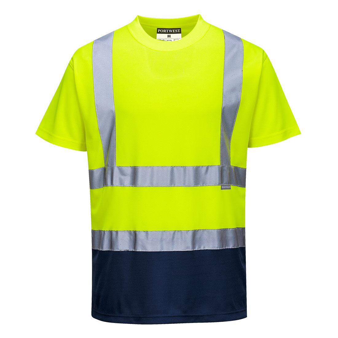 Kéttónusú póló – Szín: Sarga-navy, Méret: Xxxl