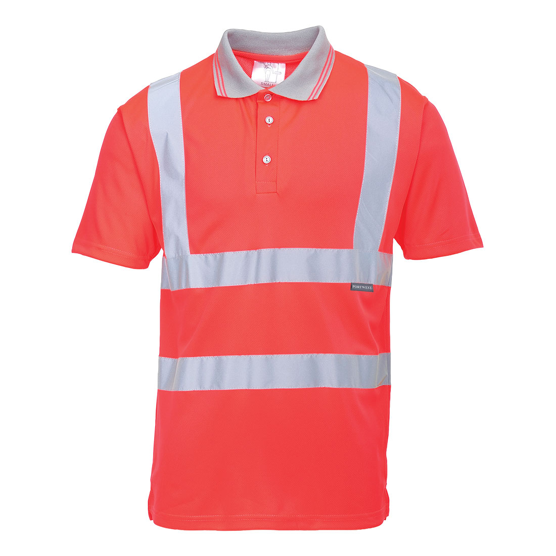 Jól láthatósági rövidujjú pólóing – Szín: Piros, Méret: Xxxl