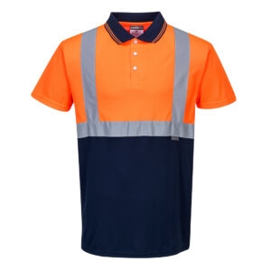 Kéttónusú pólóing – Szín: Narancs-navy, Méret: Xxxl