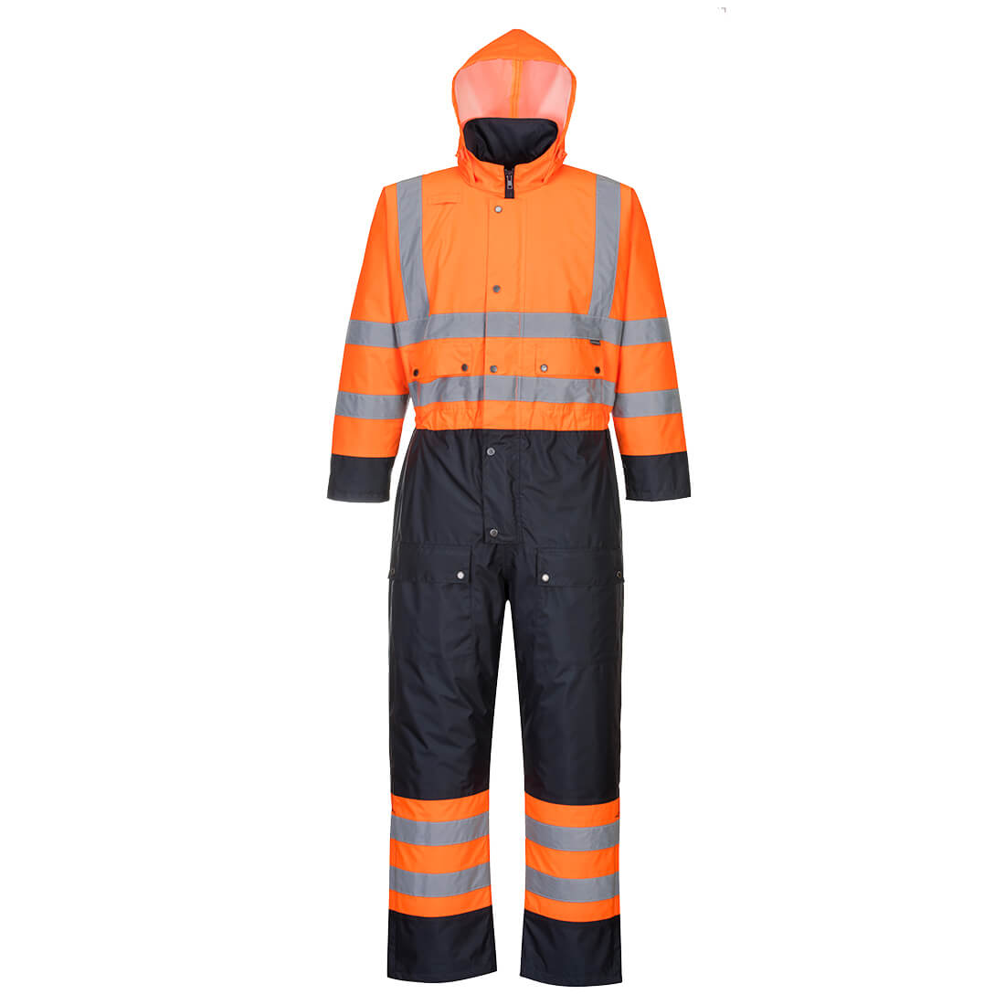Hi-Vis Contrast bélelt overál – Szín: Narancs-navy, Méret: Xxxl