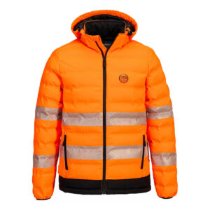 Hi-Vis Ultrasonic fűthető dzseki – Szín: Narancs-fekete, Méret: Xxxl