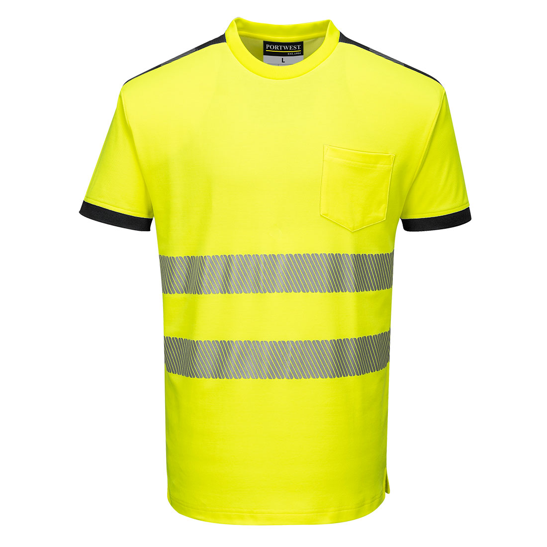 PW3 Hi-Vis póló S/S – Szín: Sarga-fekete, Méret: Xxxl