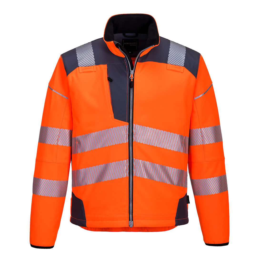PW3 Hi-Vis Softshell kabát – Szín: Narancs-szurke, Méret: Xxxl