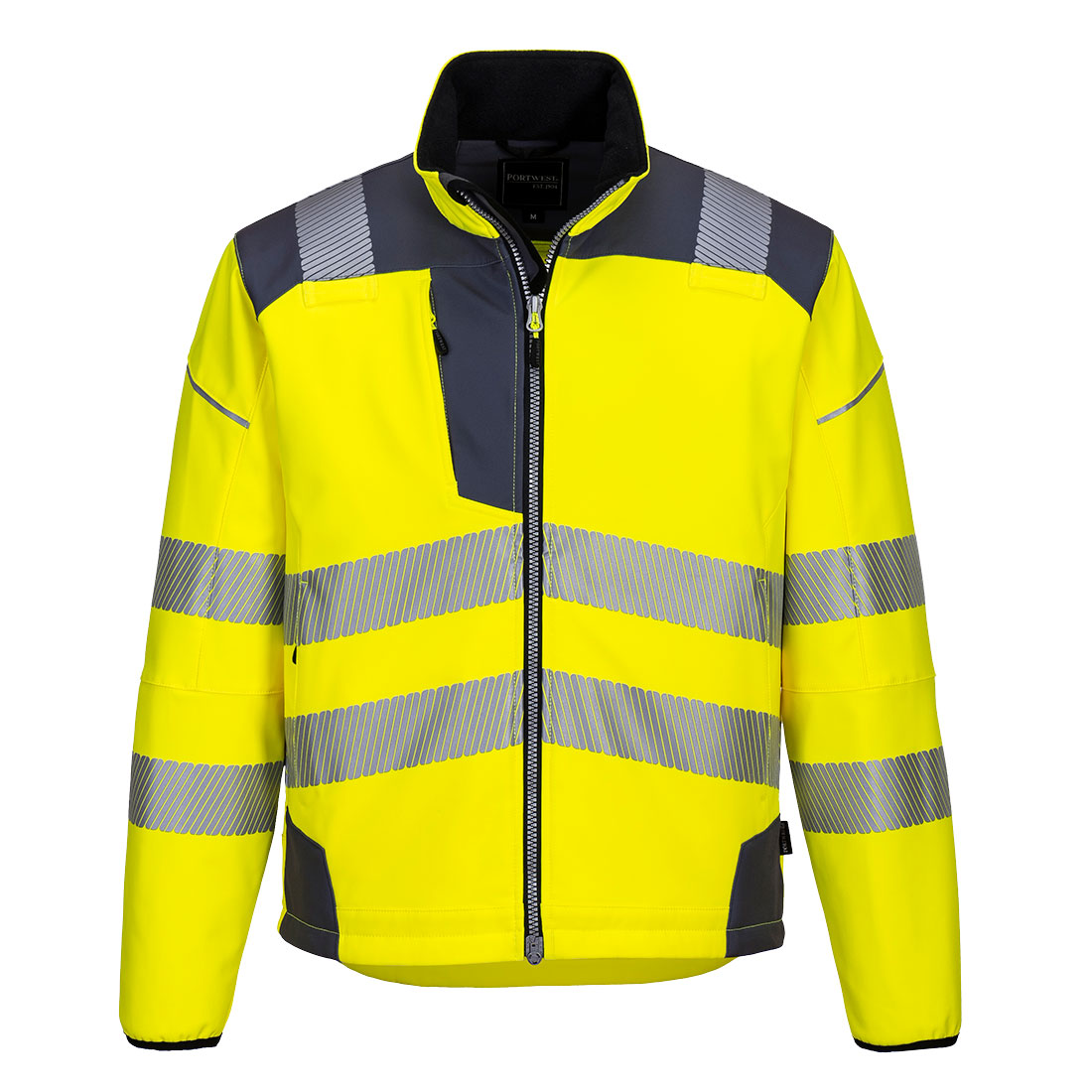 PW3 Hi-Vis Softshell kabát – Szín: Sarga-szurke, Méret: Xxxl